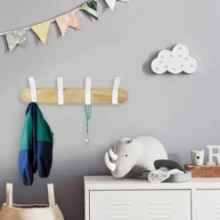 Metal And Wood Hanging Kids' Wall Hooks White - Pillowfort™ -Pillowfort Kids Outlet Store GUEST 58464b19 7cfd 4eee bc98 110e58e1429b