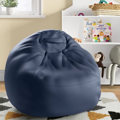 Canvas Kids' Bean Bag Navy - Pillowfort™ 1 Canvas Kids' Bean Bag Navy - Pillowfort™