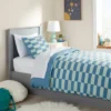 Checkers Kids' Duvet Cover Teal Blue - Pillowfort™
