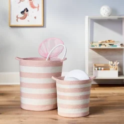 Striped Coiled Kids' Rope Basket - Pillowfort™ -Pillowfort Kids Outlet Store GUEST 78986f3a 45d7 45d0 9225 0dd9d2eb9e06