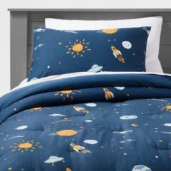 Space Cotton Kids' Comforter Set Navy - Pillowfort™ -Pillowfort Kids Outlet Store GUEST 8336978e ac9a 4e56 ba2a 8d32ddca34a7
