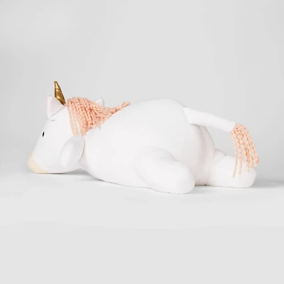 Unicorn Weighted Plush Kids' Throw Pillow White/Blush - Pillowfort™ 1 Unicorn Weighted Plush Kids' Throw Pillow White/Blush - Pillowfort™