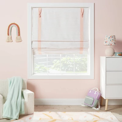 34" X 64" Blackout Roman Kids' Shade Pink With Striped - Pillowfort™ 1 34" X 64" Blackout Roman Kids' Shade Pink With Striped - Pillowfort™