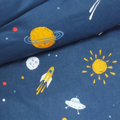 Space Kids' Duvet Cover Navy - Pillowfort™ 1 Space Kids' Duvet Cover Navy - Pillowfort™